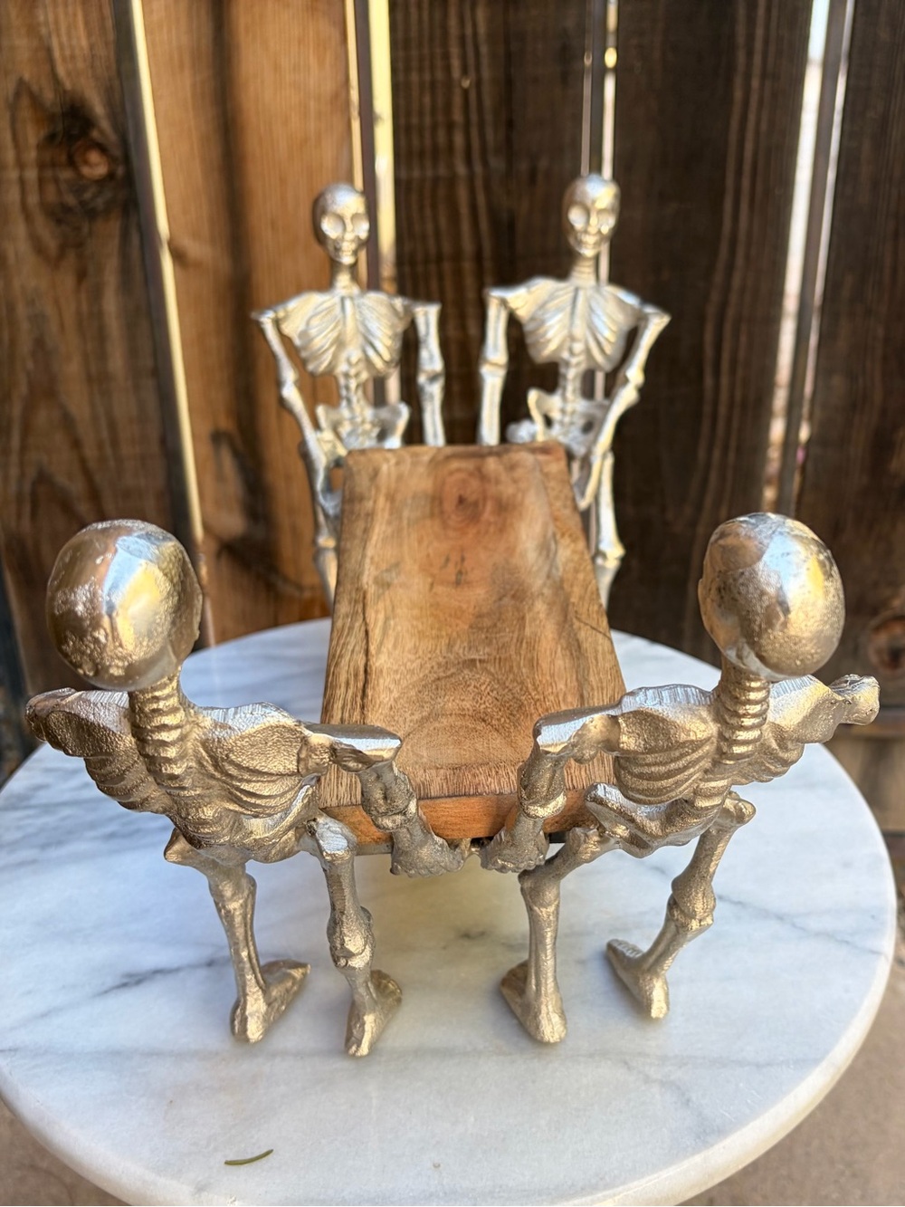 Martha Stewart Halloween Skeleton Crew Wooden Serving Platter Tray